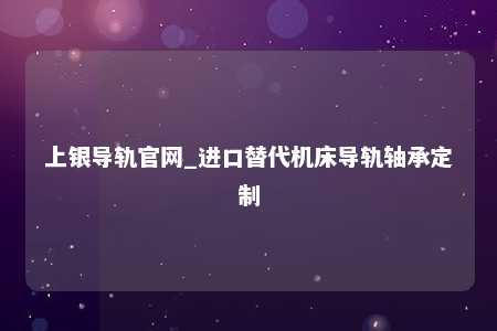 上银导轨官网_进口替代机床导轨轴承定制