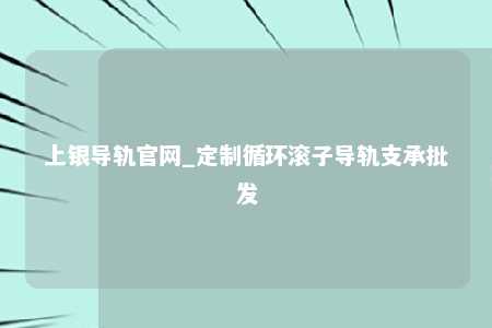 上银导轨官网_定制循环滚子导轨支承批发