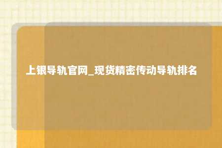 上银导轨官网_现货精密传动导轨排名