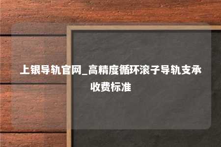 上银导轨官网_高精度循环滚子导轨支承收费标准