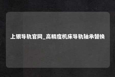 上银导轨官网_高精度机床导轨轴承替换