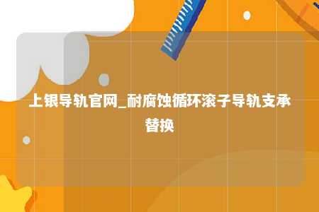 上银导轨官网_耐腐蚀循环滚子导轨支承替换