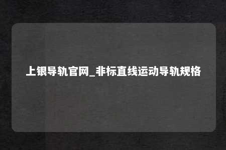 上银导轨官网_非标直线运动导轨规格