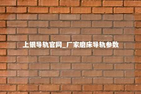 上银导轨官网_厂家磨床导轨参数