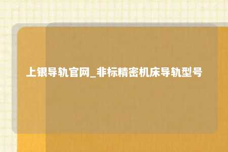 上银导轨官网_非标精密机床导轨型号
