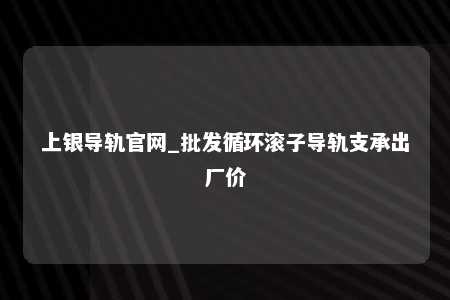上银导轨官网_批发循环滚子导轨支承出厂价
