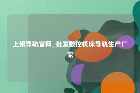上银导轨官网_批发数控机床导轨生产厂家