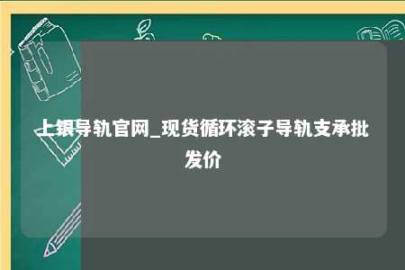 上银导轨官网_现货循环滚子导轨支承批发价