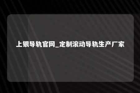 上银导轨官网_定制滚动导轨生产厂家