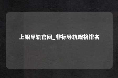 上银导轨官网_非标导轨规格排名