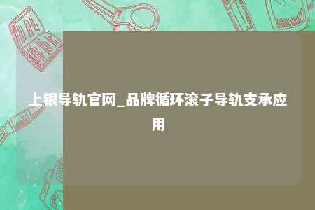 上银导轨官网_品牌循环滚子导轨支承应用