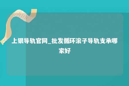 上银导轨官网_批发循环滚子导轨支承哪家好