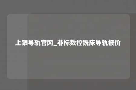 上银导轨官网_非标数控铣床导轨报价