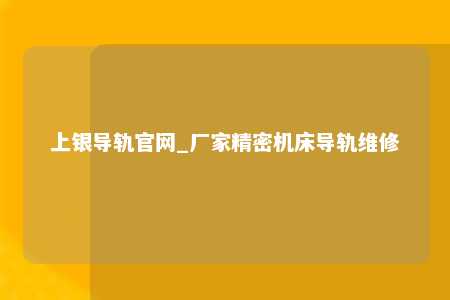 上银导轨官网_厂家精密机床导轨维修