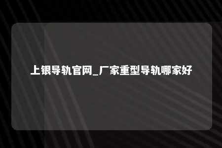 上银导轨官网_厂家重型导轨哪家好