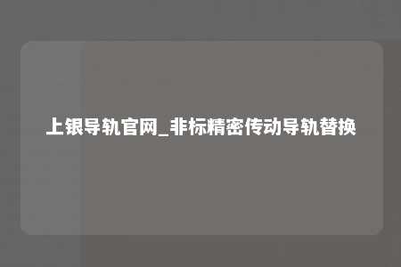 上银导轨官网_非标精密传动导轨替换