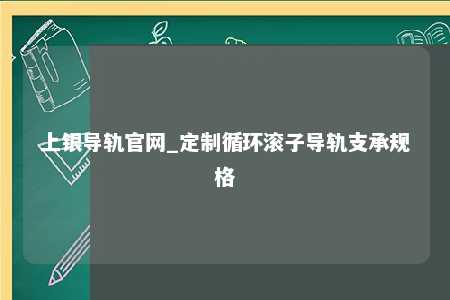 上银导轨官网_定制循环滚子导轨支承规格